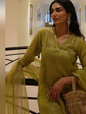 Label Mansi Nagdev Green Kurta Set
